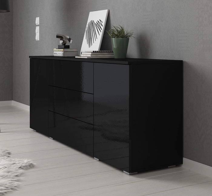 Meubella - Dressoir Pure - Zwart - 150 cm