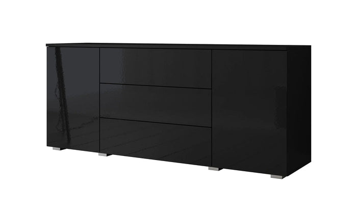 Meubella - Dressoir Pure - Zwart - 150 cm
