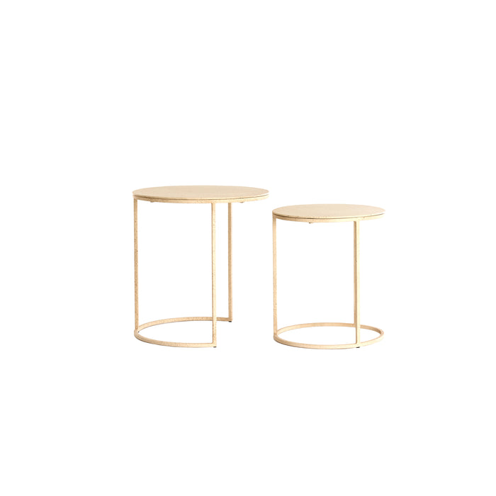 Light&living Bijzettafel S|2 Ø50x40+Ø52x46 cm SADAR zand+l bruin ge...