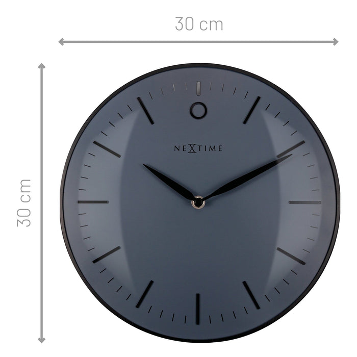 NeXtime - Design Wandklok - Geen Tikkend Geluid! - Zwart - 30cm -