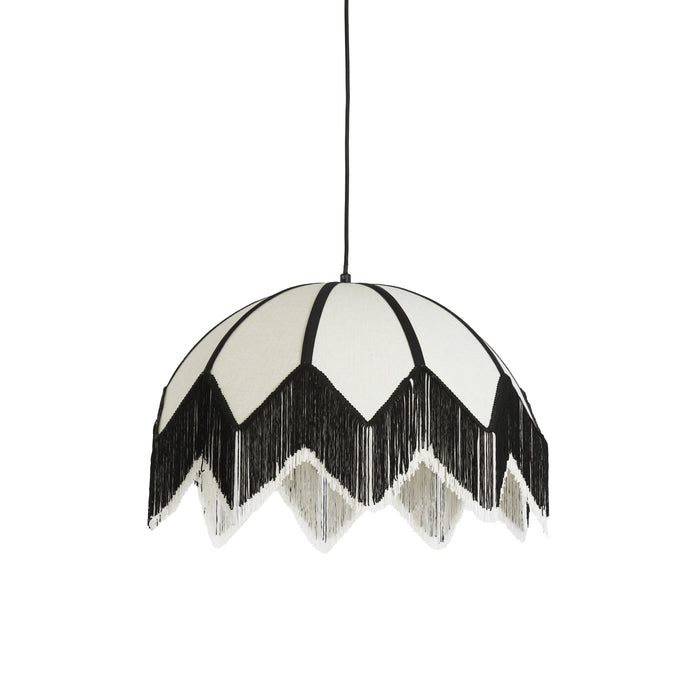 Light&living Hanglamp Ø55x36,5 cm SULINA linnen wit+zwart