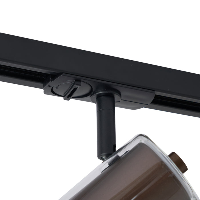 QAZQA Moderne spot donker brons met helder glas voor railsysteem