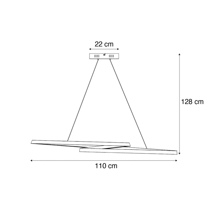 QAZQA Scandinavische hanglamp beige 110cm incl. LED 3-staps dimbaar -