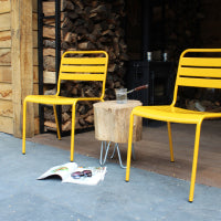 Metalen tuinstoel Max XXL okergeel