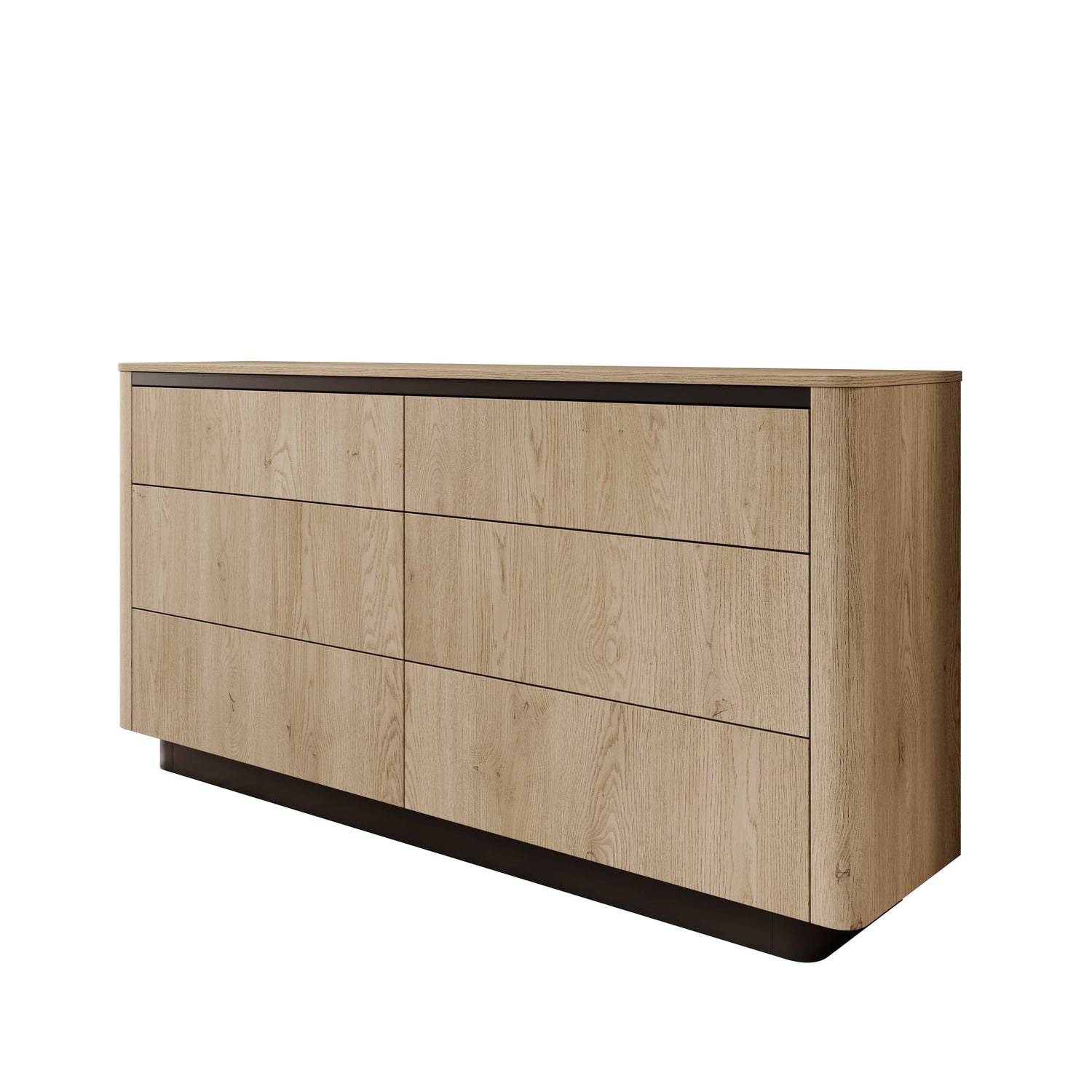 Meubella - Taywan - Ladekast met 6 lades - Eiken - 163x38x83 cm