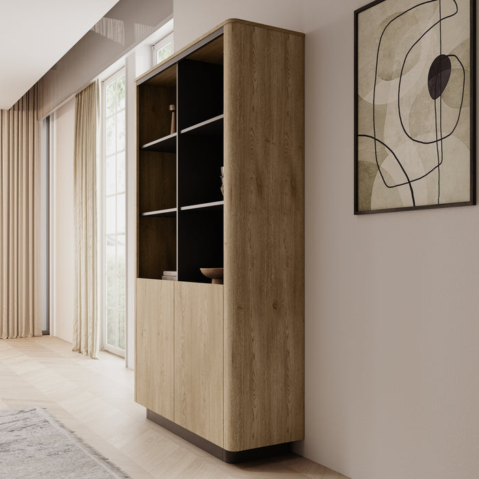 Meubella - Taywan - Boekenkast - Eiken - 113x38x190 cm