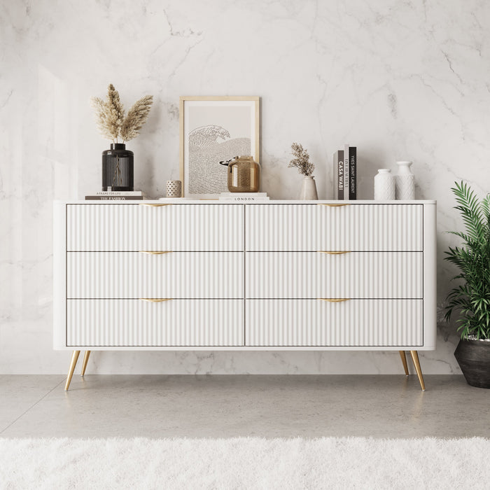 Meubella - Lima - Ladekast - Wit - 163 cm