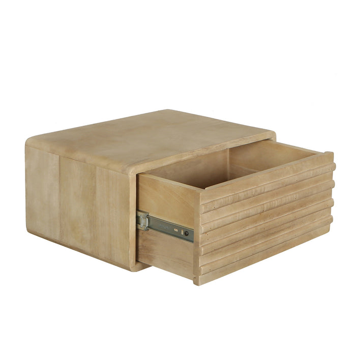 Giga Meubel - Nachtkastje Zwevend - Naturel Hout - 45x30x20cm - Keanu