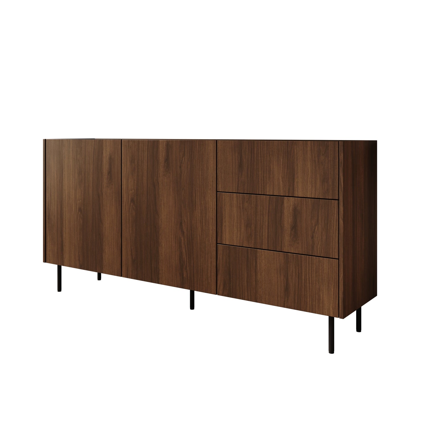 Meubella - Tahiti - Dressoir - Donker eiken - 160 cm