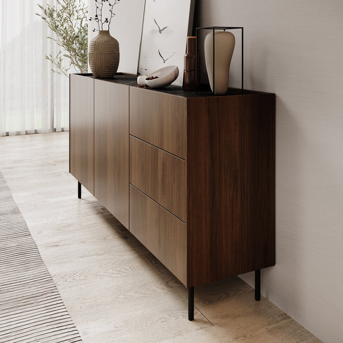 Meubella - Tahiti - Dressoir - Donker eiken - 160 cm