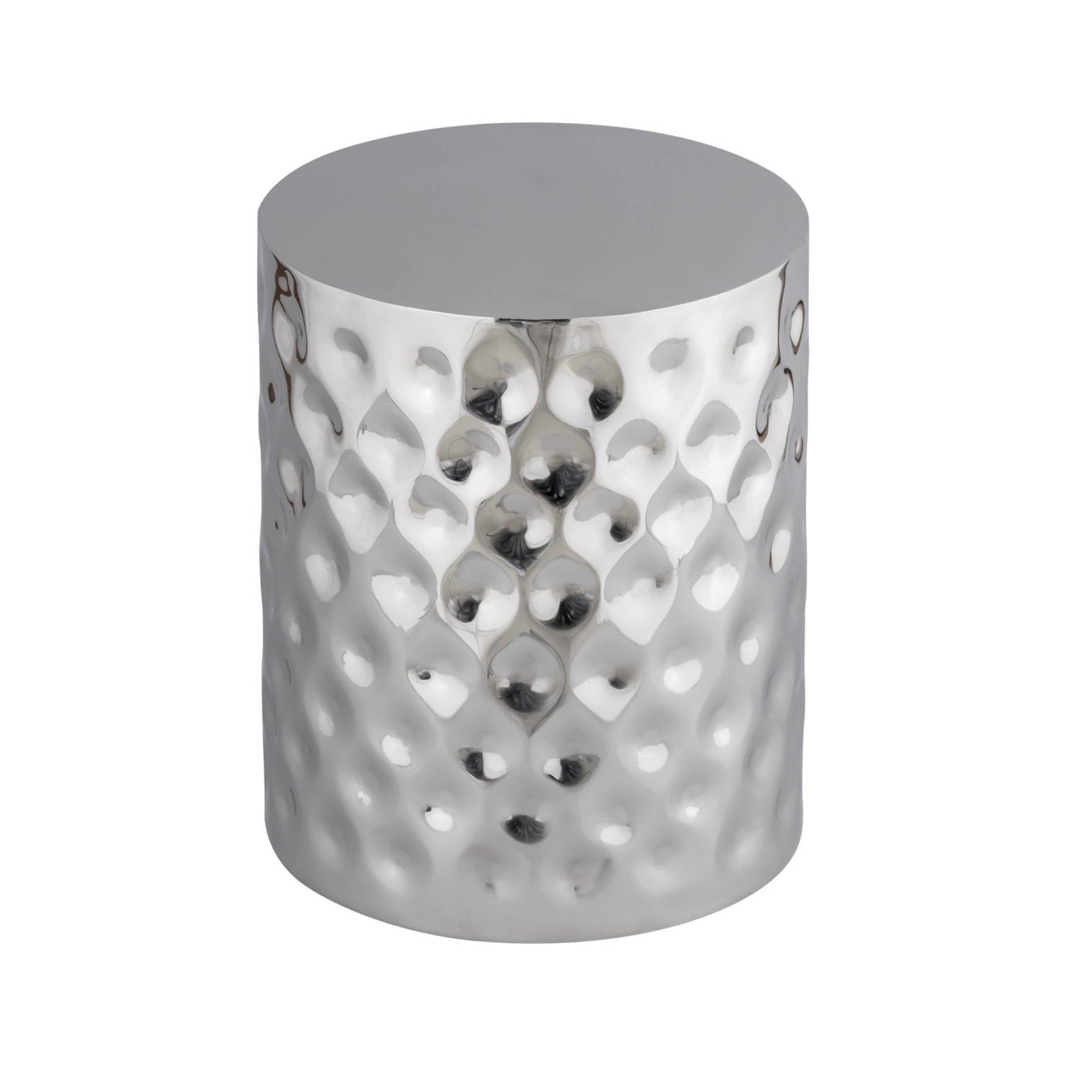 sweeek - Bijzettafel, nachtkastje van geëmailleerd verchroomd staal