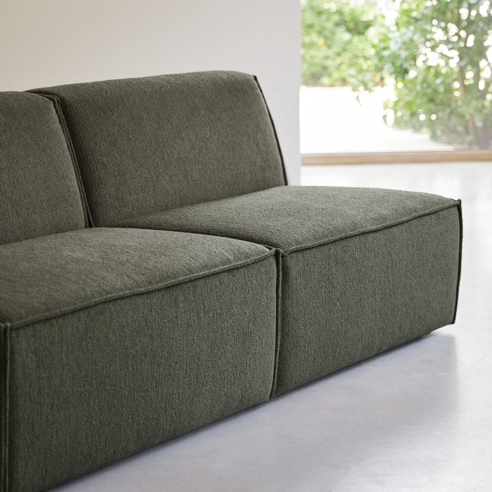Tikamoon - Dario modulaire 2-zitsbank van groene stof