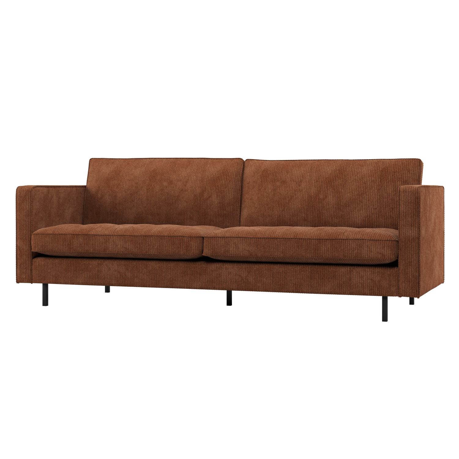 WOOOD Rodeo Classic 2,5-Zits Bank - Ribstof - Roestbruin - 83x230x88