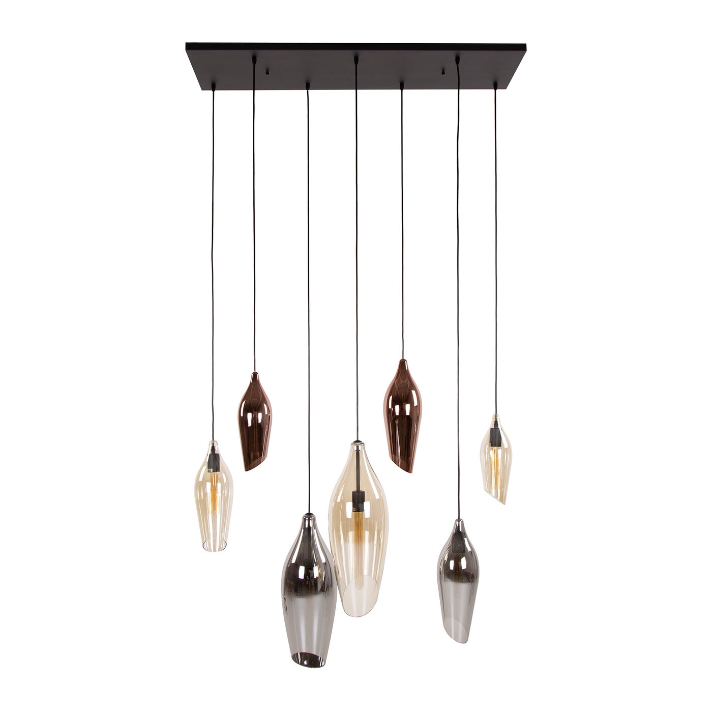 Giga Meubel - Hanglamp Mix - 7-lichts - 120x40x150cm - Cocoon