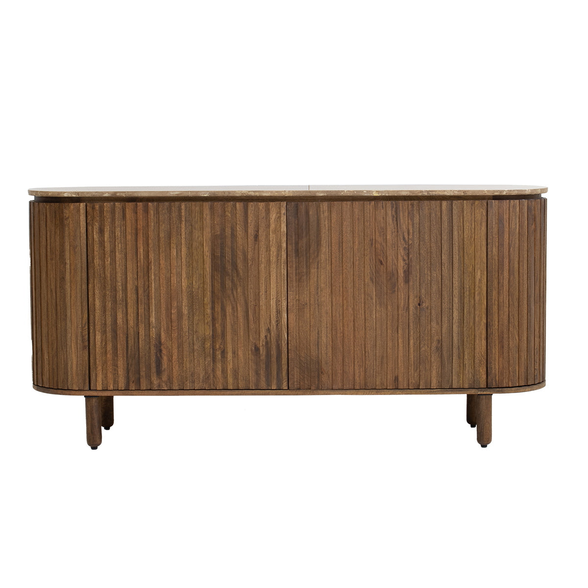 Giga Meubel - Dressoir Bruin Mangohout Travertin - 175x40x85cm - Myra