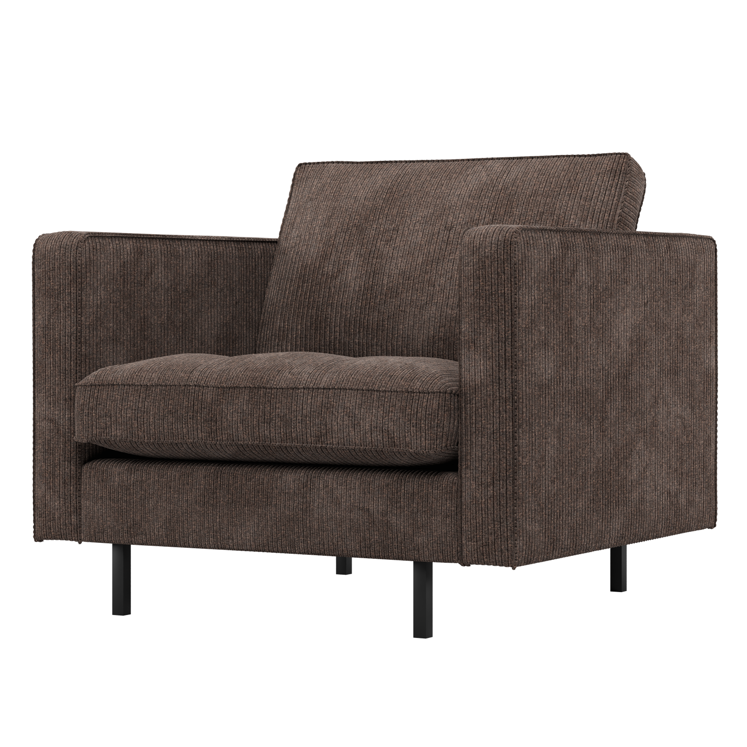 WOOOD Rodeo Classic Fauteuil - Ribstof - Bruin - 83x98x88