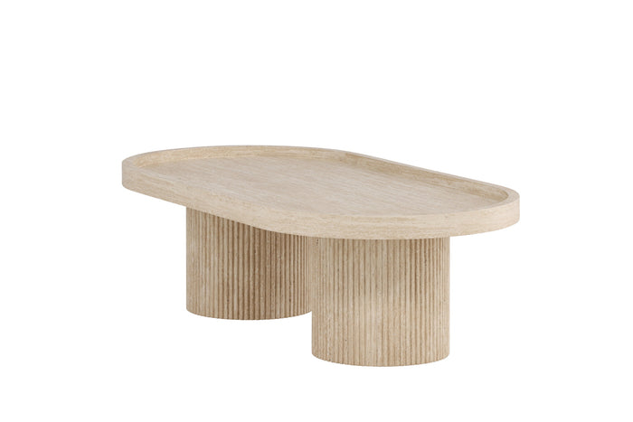 Fjôrd - Salontafel Beige Travertinlook - 120x60x35cm - Krille