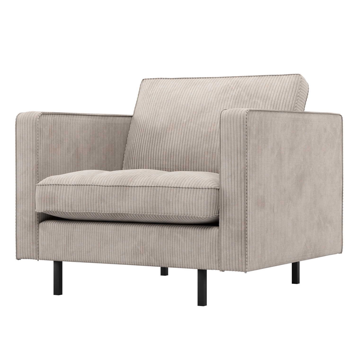 WOOOD Rodeo Classic Fauteuil - Ribstof - Ecru - 83x98x88