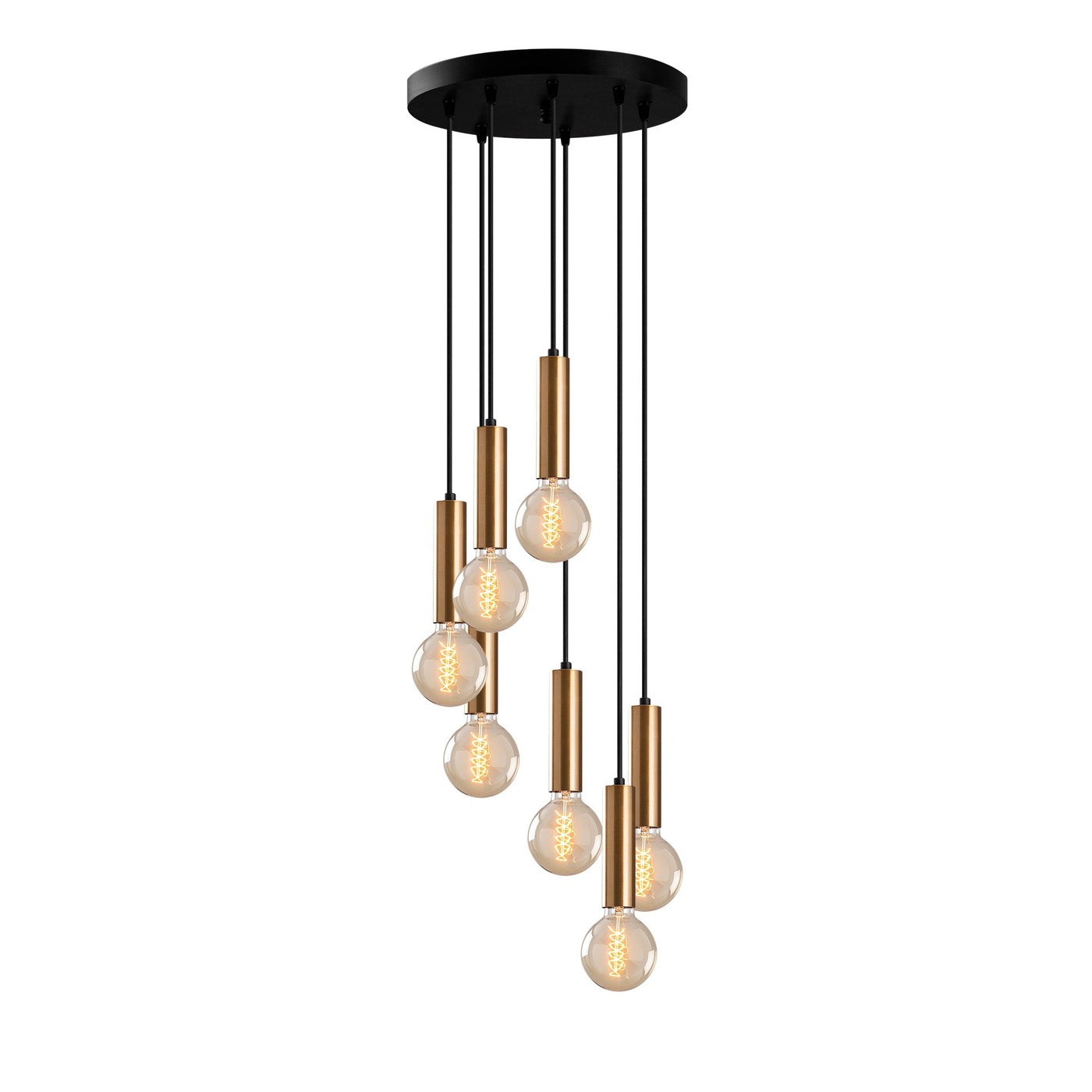 Giga Meubel - Hanglamp Goud Metaal - 7-Lichts - 40x40x136cm - Tempo