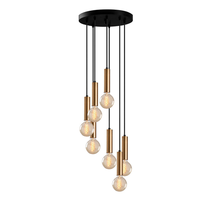 Giga Meubel - Hanglamp Goud Metaal - 7-Lichts - 40x40x136cm - Tempo