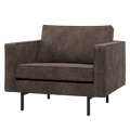 WOOOD Rodeo Fauteuil - Ribstof - Bruin - 83x98x88