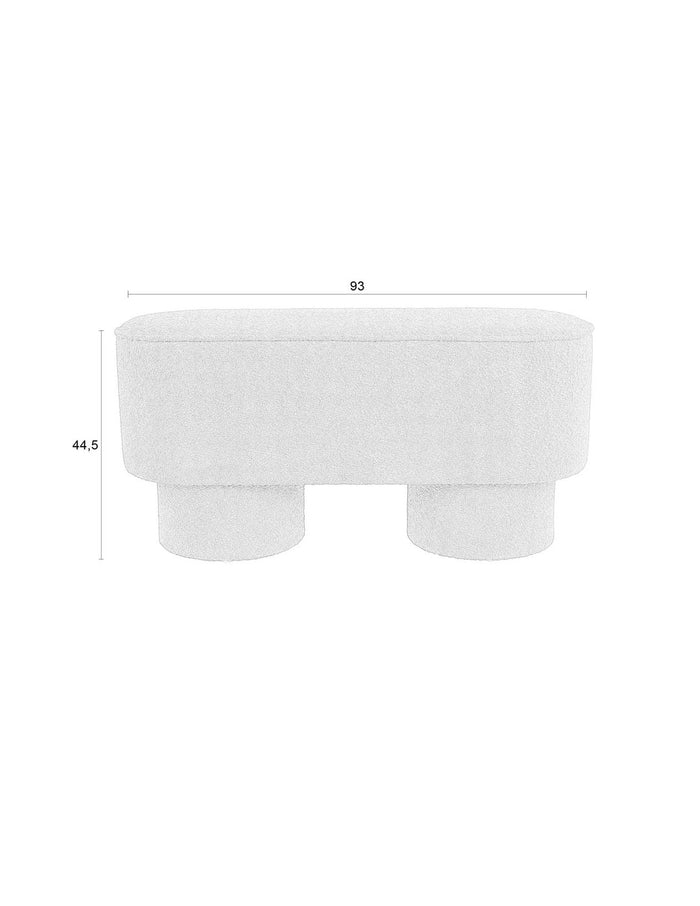 Giga Meubel - Bankje Rood Bouclé - 93x35x45cm - Halbankje - Marcos