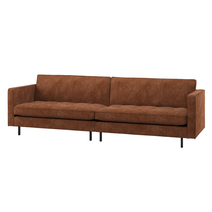 WOOOD Rodeo Classic 3-Zits Bank - Ribstof - Roestbruin - 83x275x88