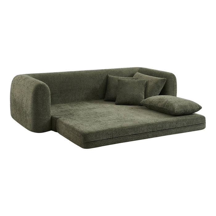 sweeek - 3-zits slaapbank met gestructureerde bouclé