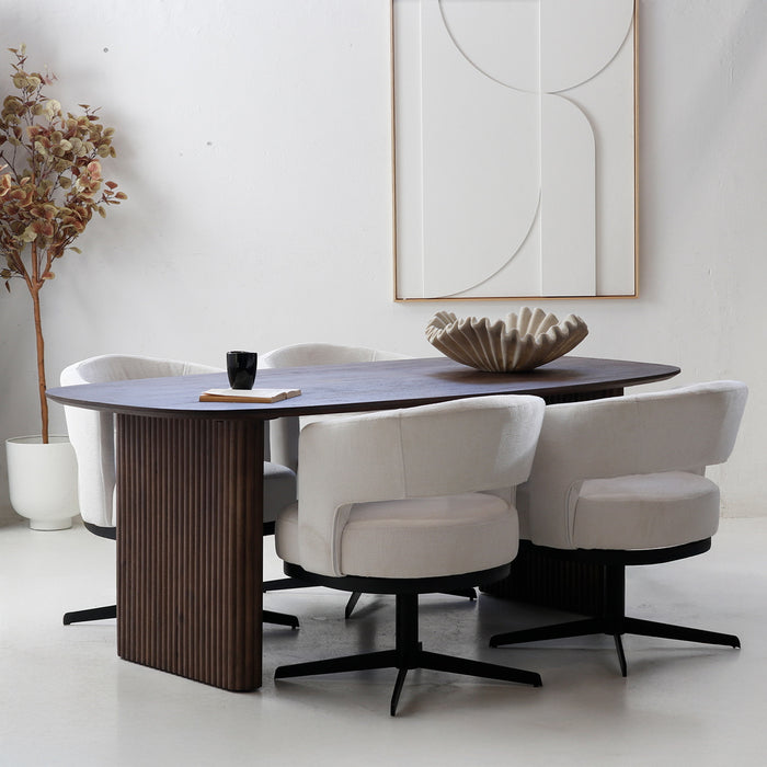 Giga Meubel - Eettafel Juro Donkerbruin Deens Ovaal 240cm