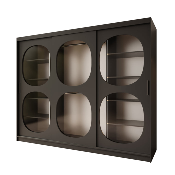 Meubella - Kledingkast Bravanti - Zwart - 250 cm