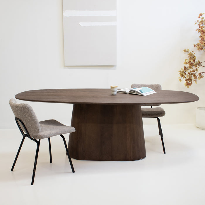 Giga Meubel - Eettafel Donkerbruin Mangohout - 240x100x76cm - Stijn