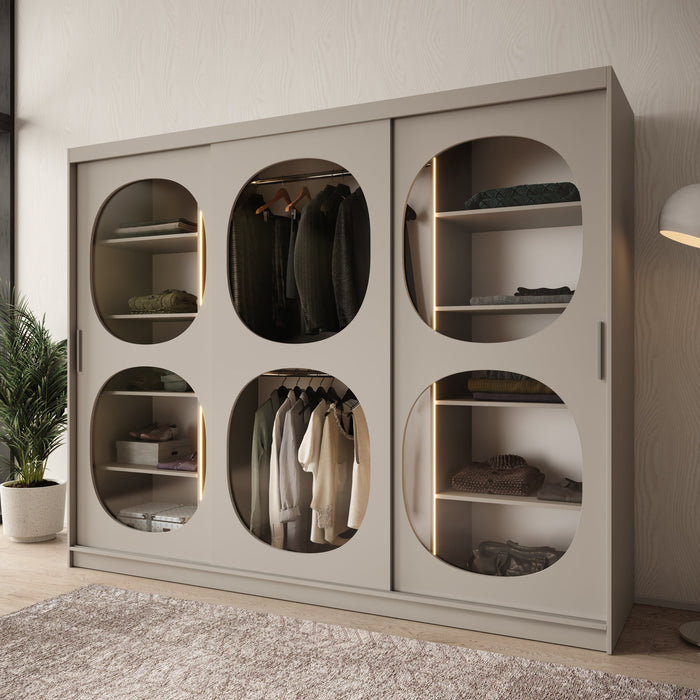 Meubella - Kledingkast Bravanti - Beige - 250 cm