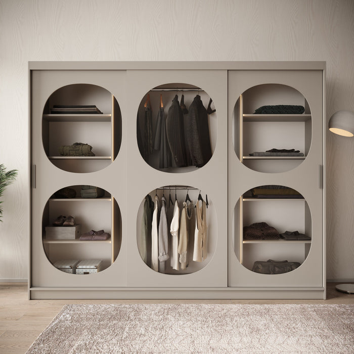 Meubella - Kledingkast Bravanti - Beige - 250 cm