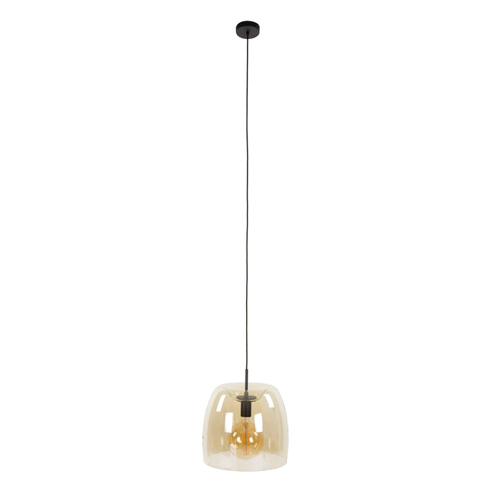 Giga Meubel - Hanglamp Amber Glas - 1-lichts - 35x35x150cm - Drift