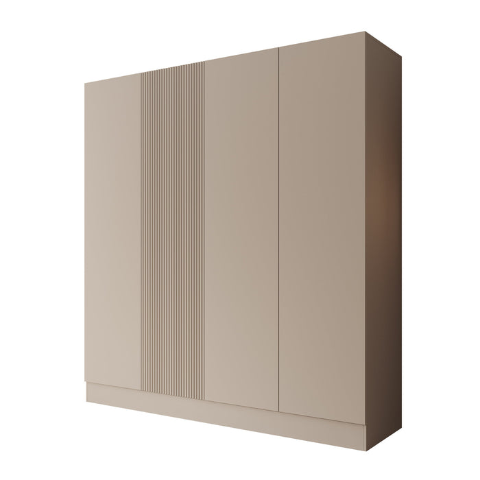 Meubella - Capri - Kledingkast 4-deurs - Beige - 205x55x220 cm