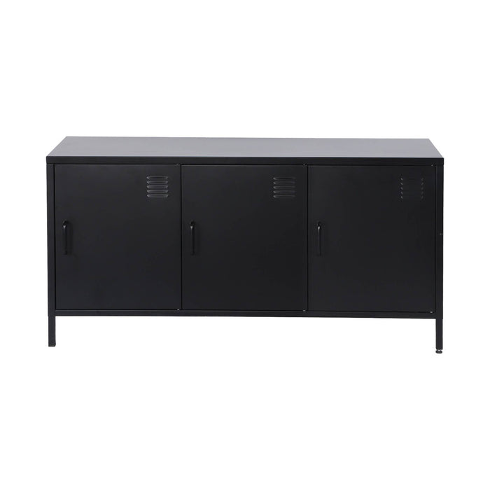 sweeek - Industriële tv-meubel metaal 3 deuren 120cm