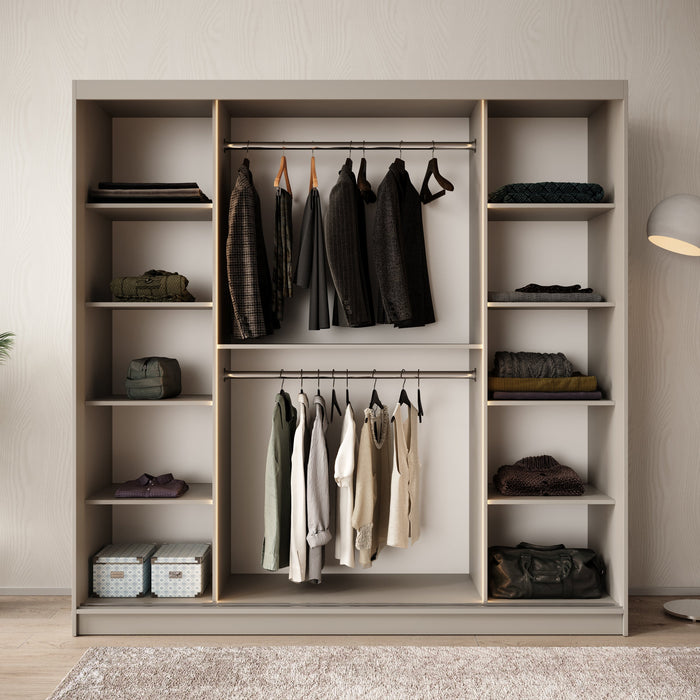 Meubella - Kledingkast Bunaro - Beige - 200 cm