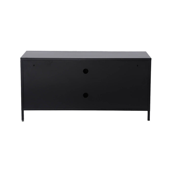 sweeek - Industriële tv-meubel metaal 3 deuren 120cm