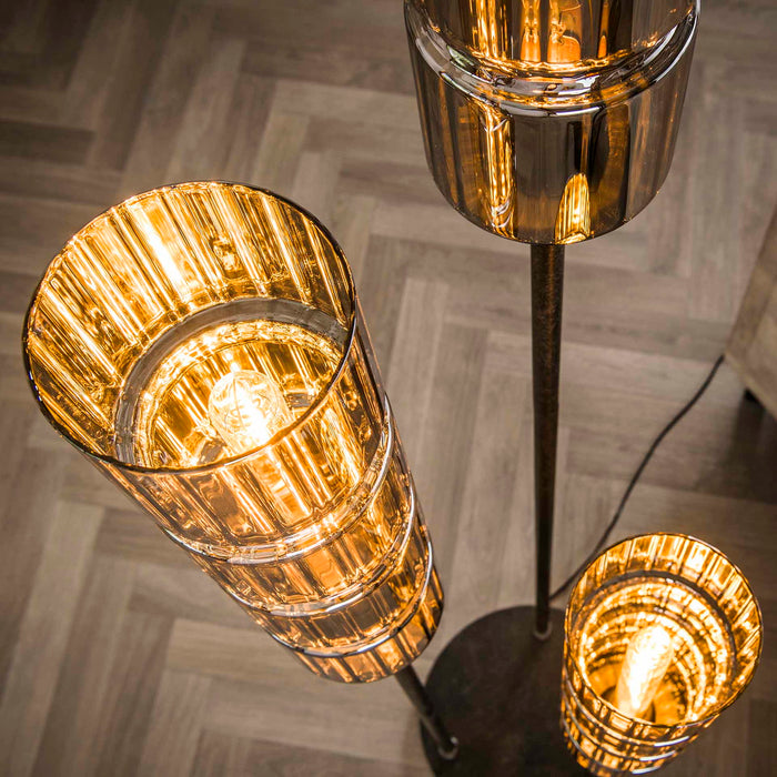 Giga Meubel - Vloerlamp Getrapt - 3-lichts - 32x32x155cm - Cylinder