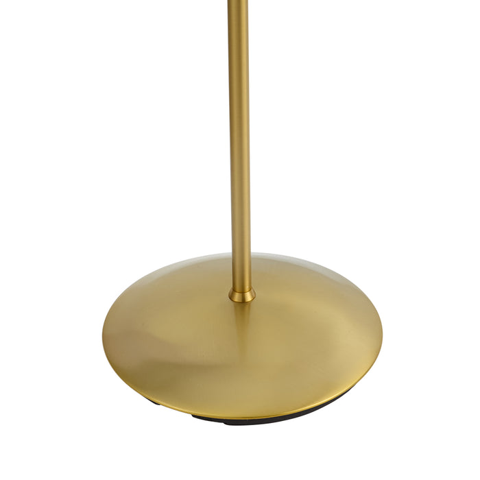 QAZQA Moderne vloerlamp messing incl. LED 3-staps dimbaar oplaadbaar