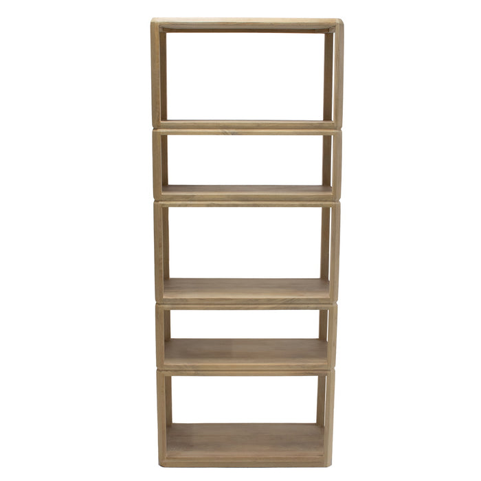 Giga Meubel - Boekenkast Naturel Mangohout - 80x40x200cm - Noëlle