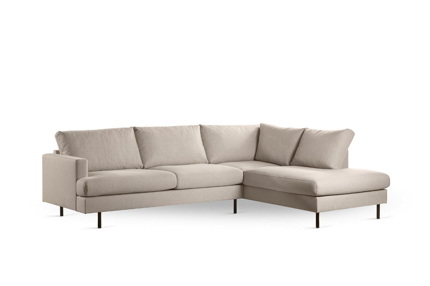 Giga Meubel - Hoekbank 3-Zits Beige - Rechts - 263x203x83cm - Bjorn