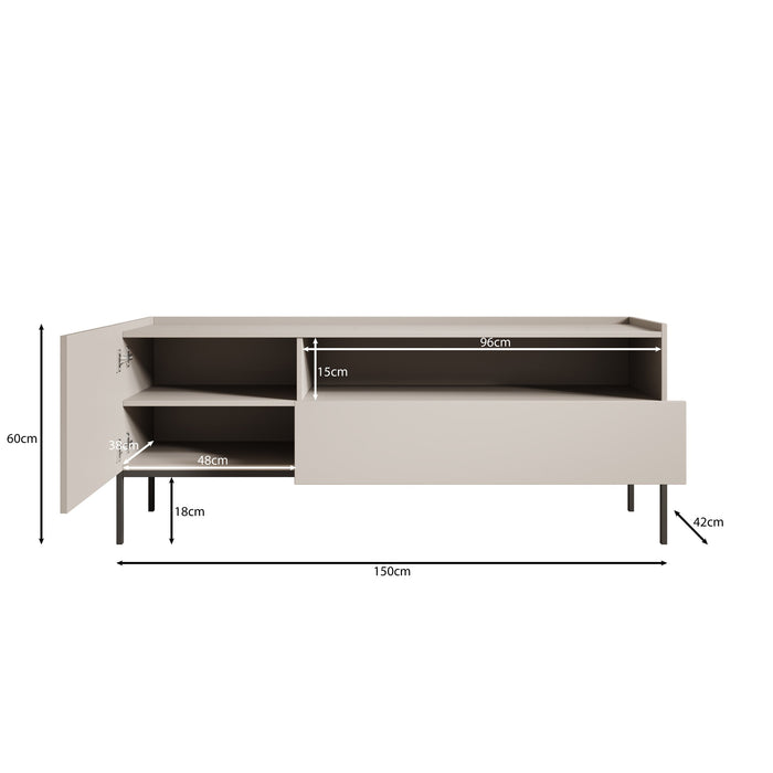 Meubella - Capri - TV-Meubel - Beige - 150 cm