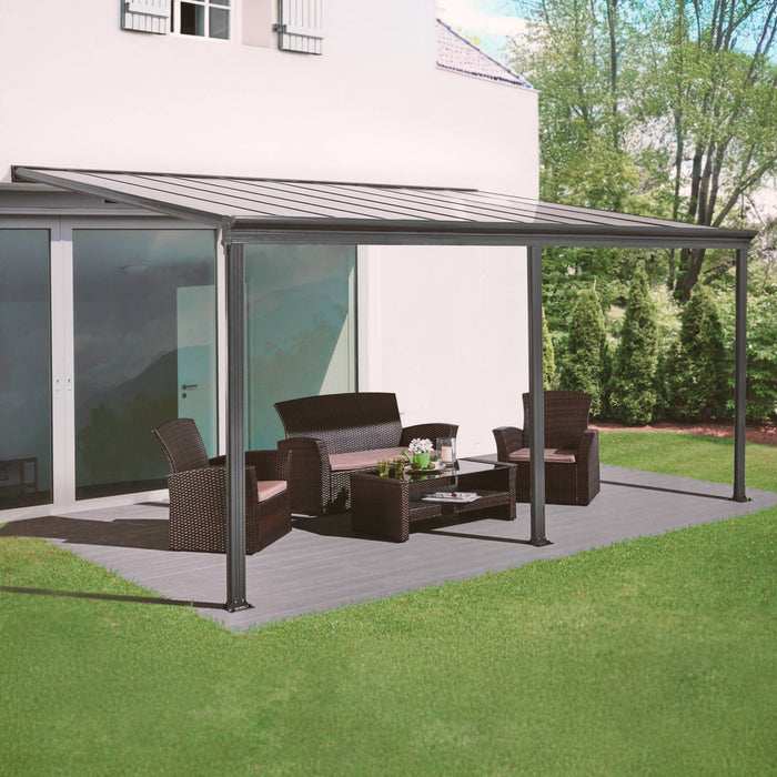 sweeek - Aanleun aluminium pergola 3x5m met goot