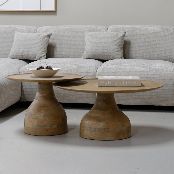 Giga Meubel - Salontafel Naturel Mangohout - Ø60x42cm - Joji