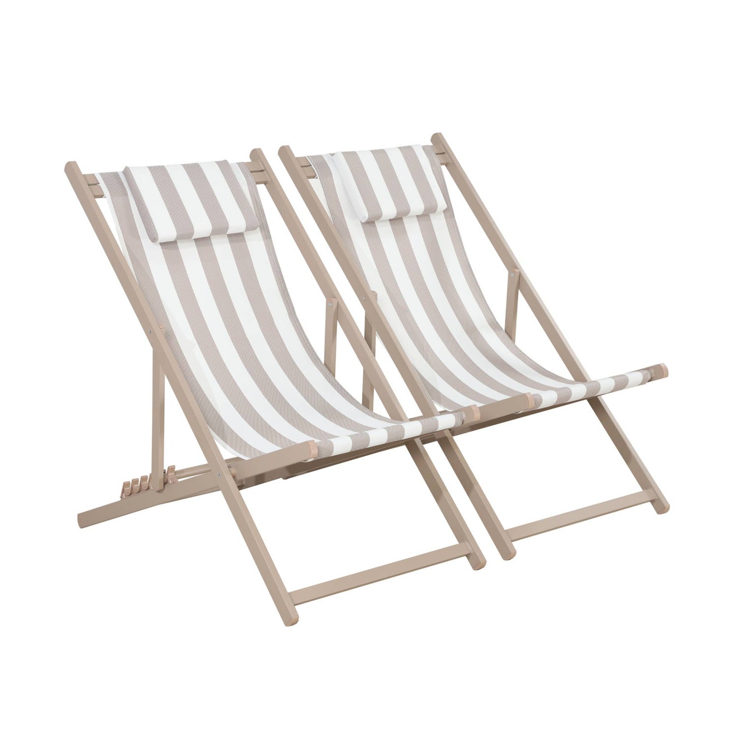 sweeek - Aluminium ligstoel met meerdere posities (set van 2)