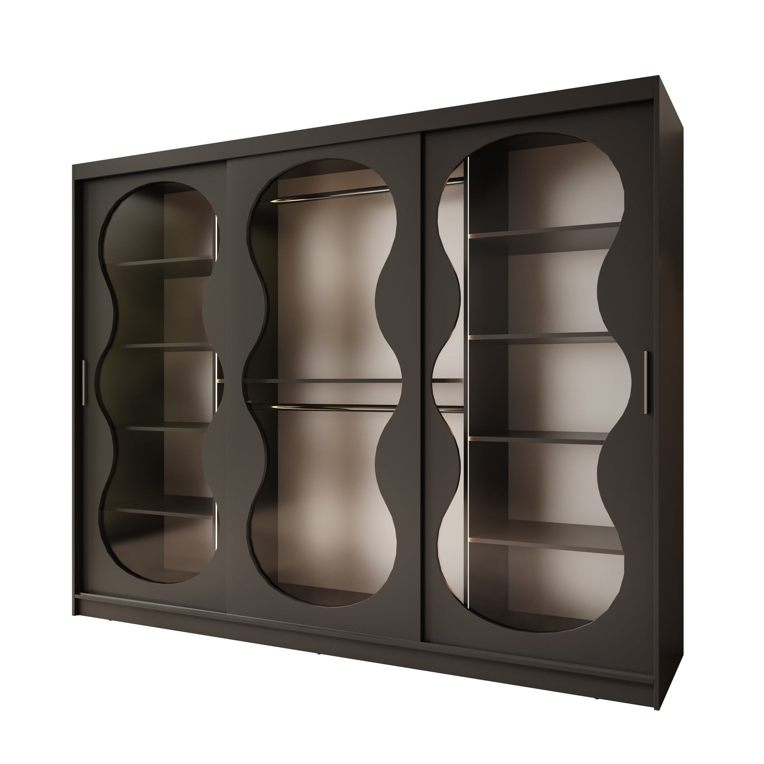 Meubella - Kledingkast Bunaro - Zwart - 250 cm