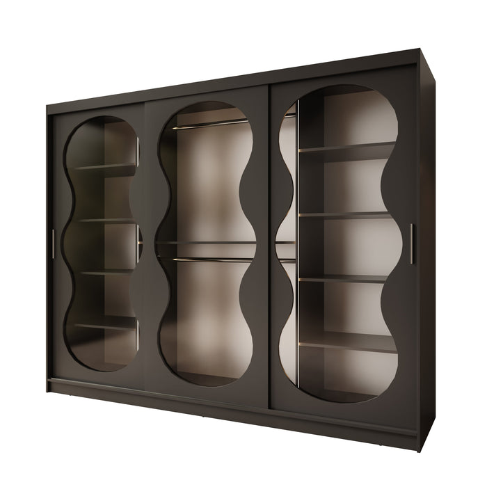 Meubella - Kledingkast Bunaro - Zwart - 250 cm