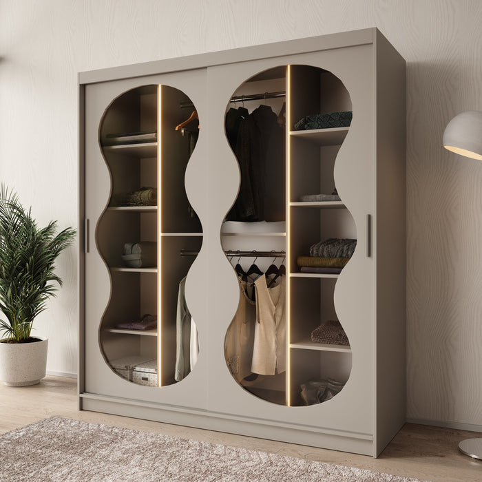 Meubella - Kledingkast Bunaro - Beige - 180 cm