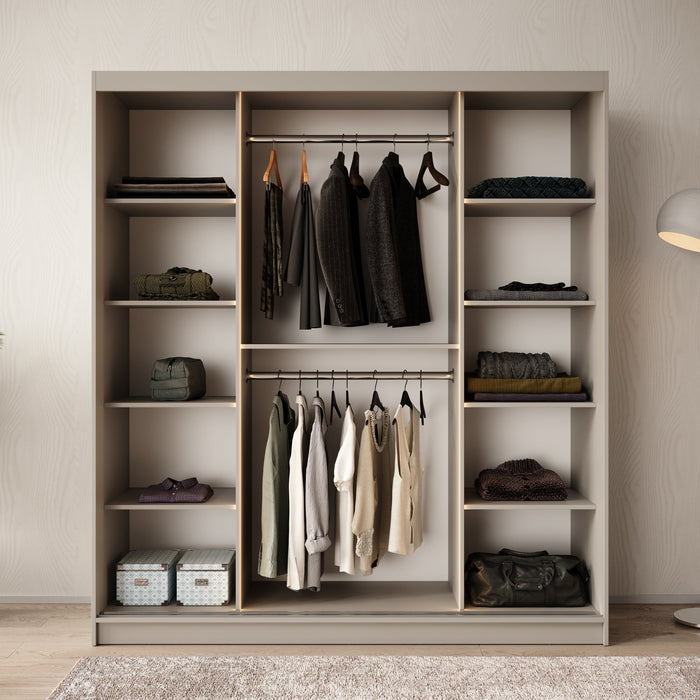 Meubella - Kledingkast Bunaro - Beige - 180 cm